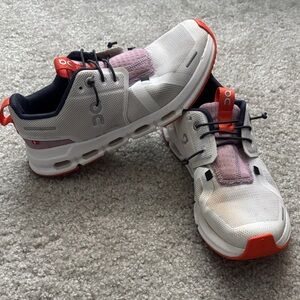 On Running Kids' Sneakers in White, Purple, and Orange